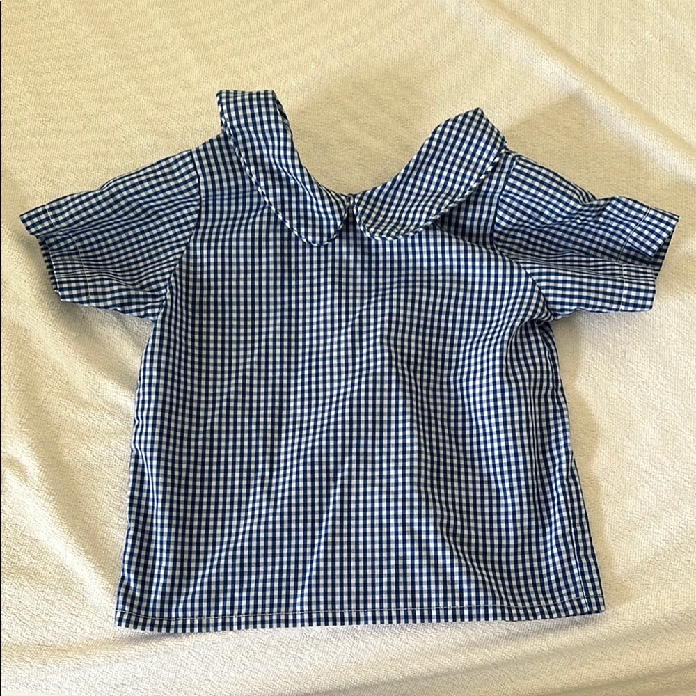 Blue Peter Pan collar boy short sleeved Shirt